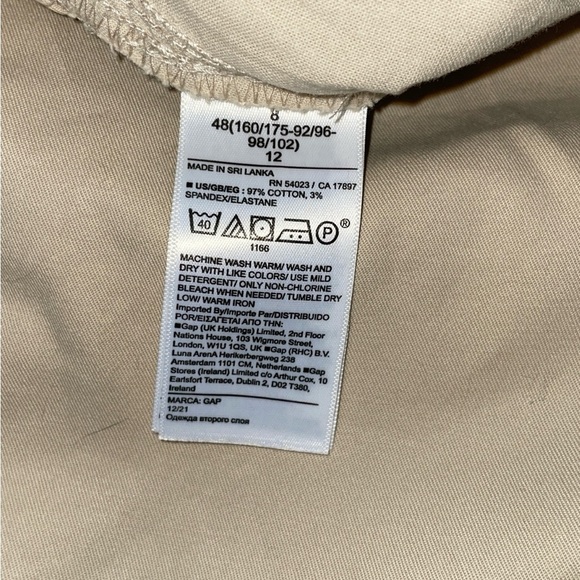 Beige Gap Khakis High Waist Straight Leg Cotton Pants size 8 - Picture 4 of 4